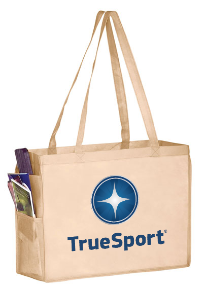 Tan TrueSport branded tote bag.