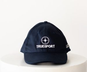 Blue TrueSport branded ball cap.